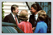 c1981 President Ronald Reagan & Evangelist Billy Graham Postcard picture