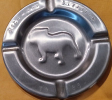 Vintage MACH-FAB - Mack Bulldog Ornament Stamped Stainless Steel Ashtray - Rare picture