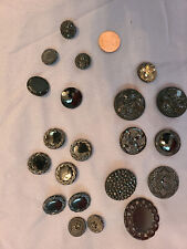Antique/Vintage Black Glass buttons with lovely designs - 21 beautiful buttons  picture