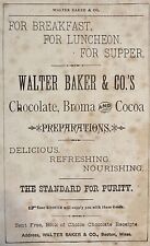 Walter Baker & Co Chocolate Print Ad Broma Cocoa Ephemera Small Antique 1880s picture