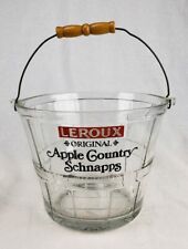 Rare Vintage Leroux Apple Country Schnapps Advertising Glass Ice Bucket Pal Bar picture