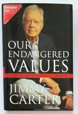 SIGNED Jimmy Carter Our Endangered Values HC book Autographed Bookplate Sticker picture