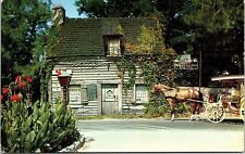 Historic Wooden  Schoolhouse St Augustine Florida Horse Carriage Chrome Postcard picture