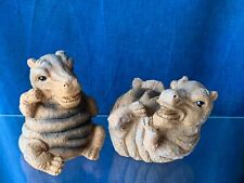 Vintage Everybody Do the DINOSAUR Prehistoric Figurines SET of 2 Statues ❤️sj7m picture