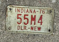 Vintage Dealer New Indiana Motorcycle License Plate 1976 55M4 picture