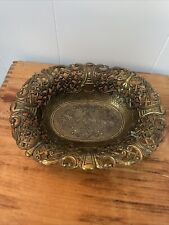 Vintage Italy Oval Brass/metal Bowl picture