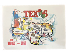 Typography ART Texas TX Postcard Vintage Souvenir State City Map Cowboy 1990s NP picture