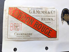 Vintage 1960s G. H. Mumm & Co Reims Cordon Rouge Brut Champagne Label picture