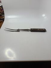 Vintage Dexter Dohrco 28914 Carbon Chef Carving Fork 14” Full Tang Wood Handle picture