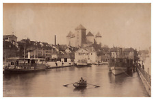 France, Annecy, le Château et le Port, vintage print, ca.1880 vintage print t picture