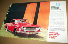 1962 Dodge Dart mid-size-mag centerfold car ad -
