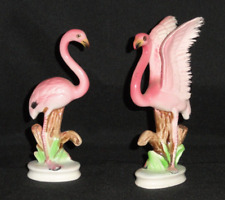 Pair Vintage Flamingo Figurines ~ Japan ~ MCM 1950’s Décor ~ 5