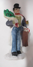 Vintage 1990's MERVYNS Christmas Village shopping man top hat  figurine picture