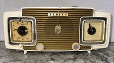 Vintage Art Deco Zenith Tube Radio Beige 1953 Model L622W Telechron Powers On picture