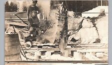 ROCK QUARRY CHANNELING MACHINE c1910 real photo postcard rppc mining work crew picture