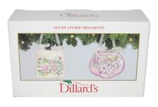 Vintage Christmas Dillards Trimmings Purse Ornaments Set of Two Pink picture