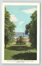 Gulf of Mexico View White House Hotel Lawn Biloxi Mississippi VTG MS Postcard picture