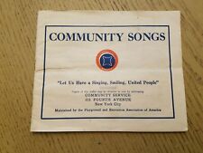 VTG 1930s Community Songs Service Lyrics Songbook New York City 55 Different NYC picture