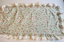 VTG LIBERTY OF LONDON MARTEX PINK&GREEN FLORAL LACE TRIM PILLOW SHAM KING picture