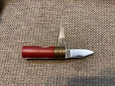 Vintage Kershaw Folding Knife 12 GA Shotgun Shell Red Delrin Handle Japan picture