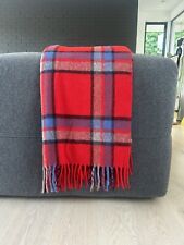 Faribo Fairbault Mill Red Wool Blanket Handcrafted Plaid USA VGC Stadium 50x60 picture