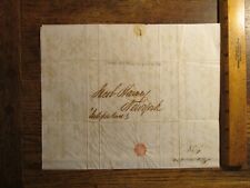 Antique Ephemera 1834 Stampless Maritime Letter Liverpool - NY US Cotton Trade picture