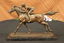Vintage Signed POMPEIAN BRONZE Horse Statue - KANSAS CITY JOCKEY CLUB HOT CAST picture