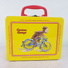 Vintage Curious George Lunch Box Schylling Embossed George on Bike picture