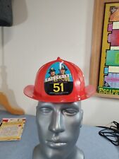 Vintage 1975 EMERGENCY Squad 51 Fire Dept. Red Plastic Helmet Placo Toys  picture