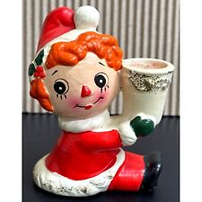 Vintage Napcoware Christmas Raggedy Ann Candle Stick holder Napco X-9012 Japan picture