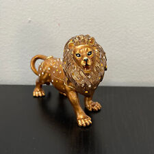 Marsachii Lion Crystal Jeweled Hinged Trinket Box 4.5in picture