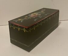 Vtg Handmade Wooden Rectangular Box with Lid Hand Painted Folk Art Artist Signed picture