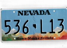 NEVADA passenger license plate 