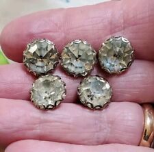 5 Vintage Large Rhinestone Buttons 1940-50s, NICE  picture