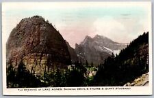 Vtg Alberta Canada The Beehive Lake Agnes Devils Thumb Giant Stairway Postcard picture