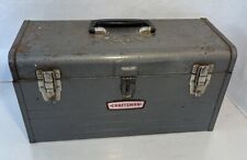 Vintage Sears Craftsman No. 6500 Crown Logo Mechanics Toolbox Grey with Tray picture