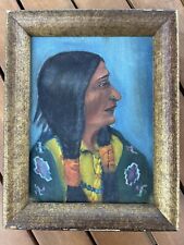 Original Antique Native American Portrait - Oil Painting - 19th C. /Early 1900's picture
