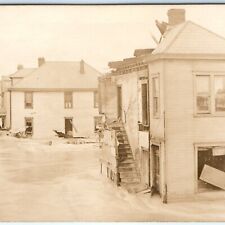 c1910s Ohio Major Flood RPPC Ruins Destroyed Town Real Photo Artex Postcard A124 picture