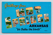 1966 Hot Springs AR Arkansas Large Letter Greeting Postcard picture