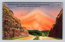 Waynesville MO-Missouri, Hooker Cut On New US Highway, Vintage c1951 Postcard picture