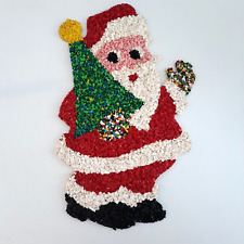 Vintage Santa Claus Melted Plastic Popcorn Wall Decoration Decor Tree Christmas picture