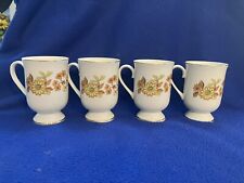 Set Of 4 Vintage Royal Domino “Autumn Song” Tea/Coffee Pedestal Mug 3.5” Tall picture