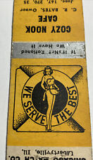 Cozy Nook Cafe Girl Matchbook Cover Sheridan Arkansas￼ Pin Up picture