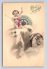 Artist Hegedus Geiger German Fantasy Father Time Baby New Year Postcard picture