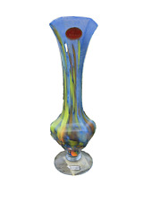 Lavorazione ARTE MURANO multi colored glass vase - 10 inches ~ NEW picture