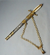 Post WWII Bulgarian Army Officer's Parade Dagger Knife w/Scabbard Chain Hanger picture