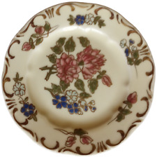 Vintage Zsolnay Mini Decorative Plate Hand Painted Floral Gold Trim Hungary picture
