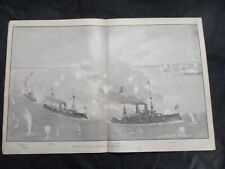 1898 Spanish American War Print - Dewey's Famous Victory at Manila, Philippines picture