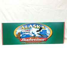 Alaska Budweiser Sign 2000 Alaskan Heritage 1910 12x34 Thick Plastic 2 sided picture