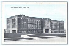 c1940 High School Exterior Building West Bend Wisconsin Vintage Antique Postcard picture